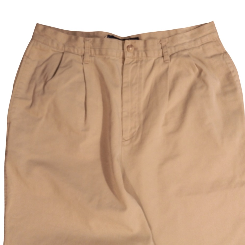 Ralph Lauren Chino Pants Womens 14 Tan Beige Pleated High Waist Cotton Made USA - Picture 4 of 8